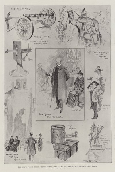 Das Jubiläum des Kristallpalastes, Eröffnung der Marine- und Militärausstellung durch Lord Roberts am 23. Mai von Ralph Cleaver